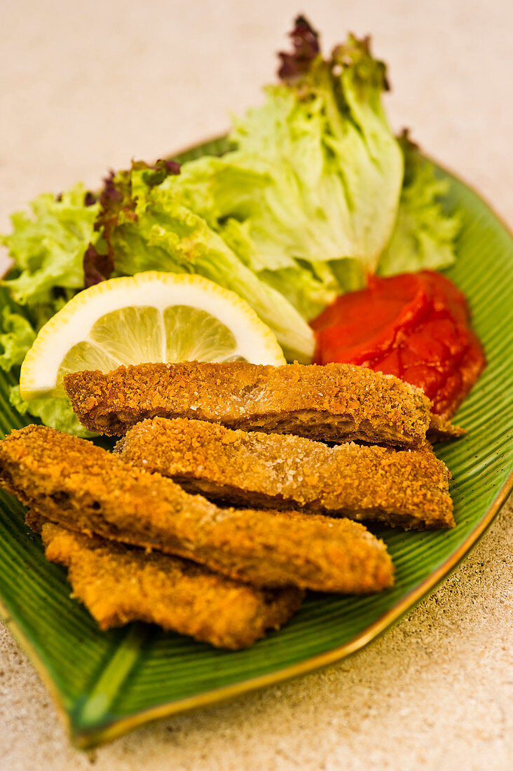 Vegan seitan schnitzel