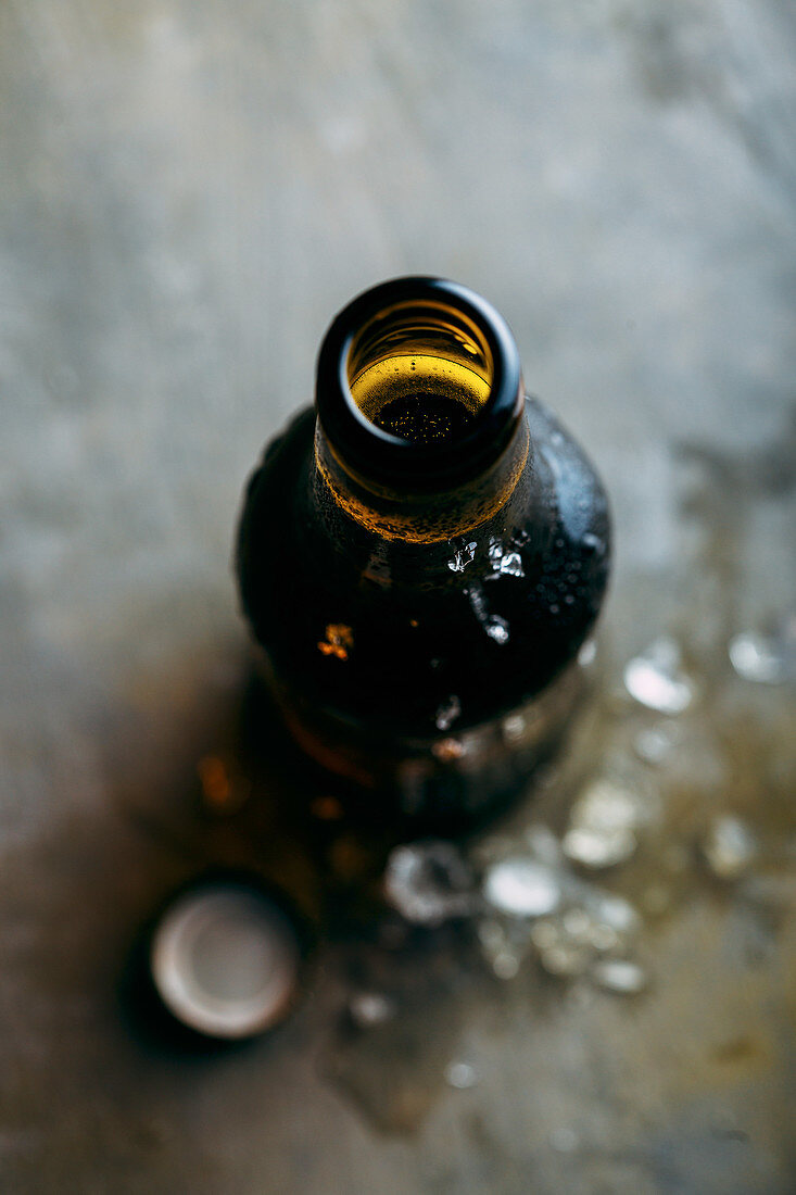 Bottle of cold beer