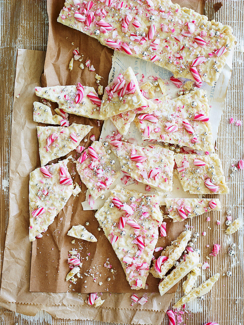 White-Choc Mint Candy Cane Bark