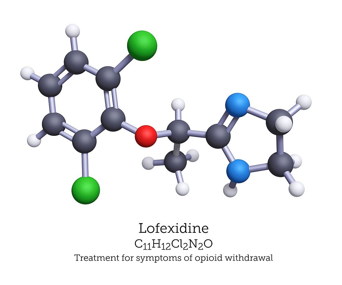 Lofexidine opioid withdrawal treatment molecule