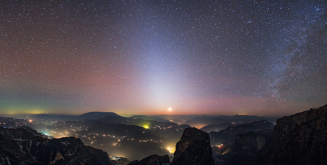Zodiacal light and Milky Way over Yunnan, China