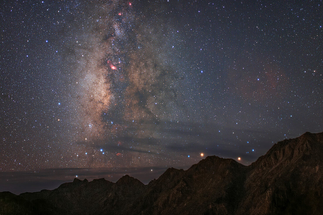 Milky Way over Mount Balang, China