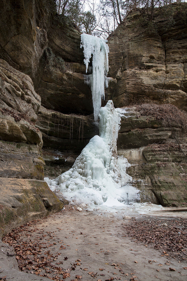 Frozen waterfall, Illinois, USA