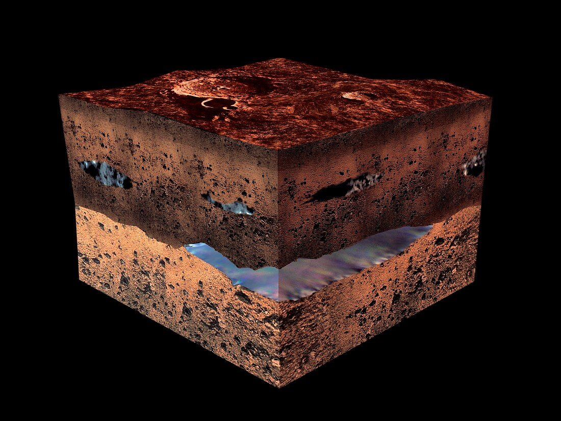 Underground water on Mars, artwork