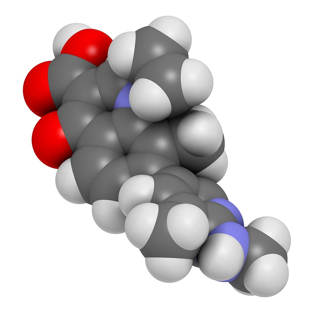 Ozenoxacin antibiotic drug molecule