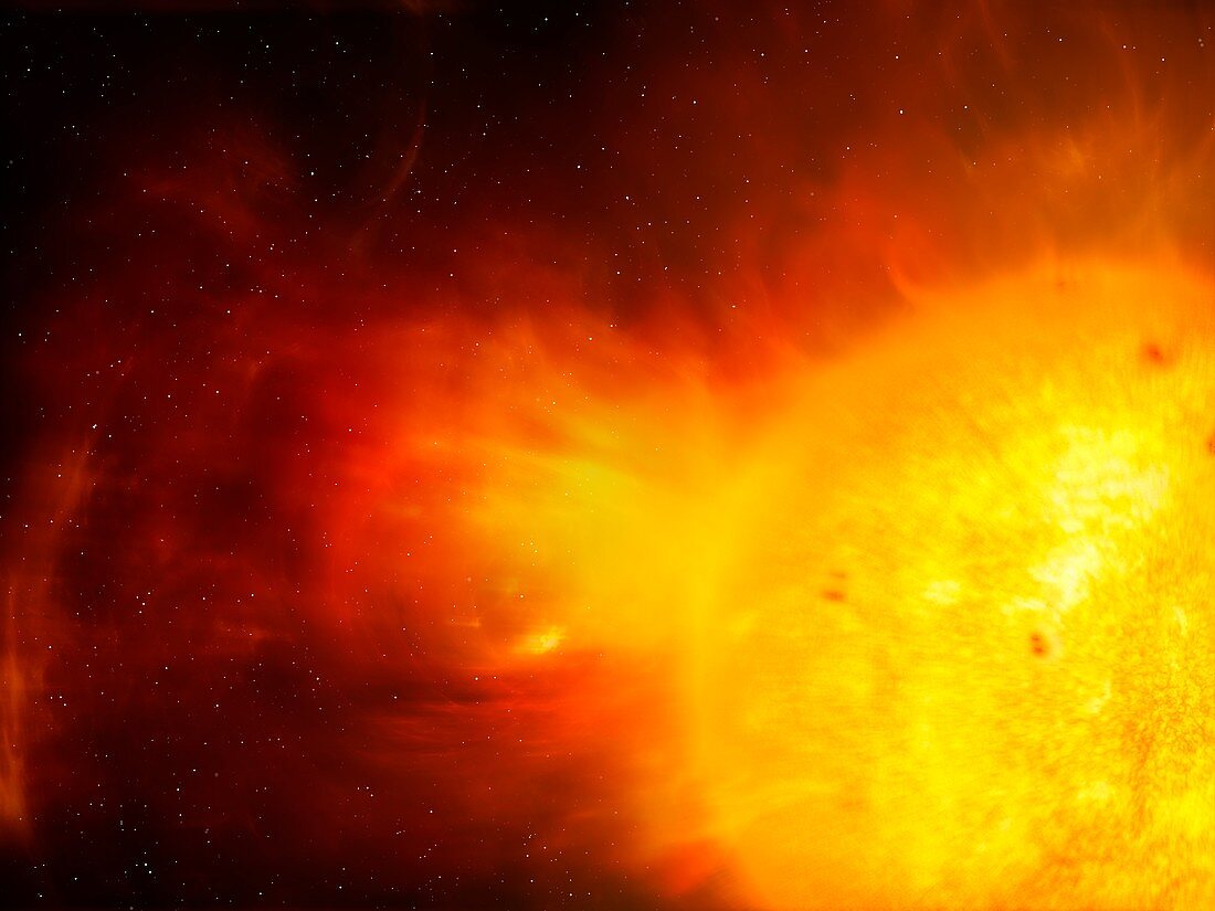 Sun and coronal mass ejection, illustration