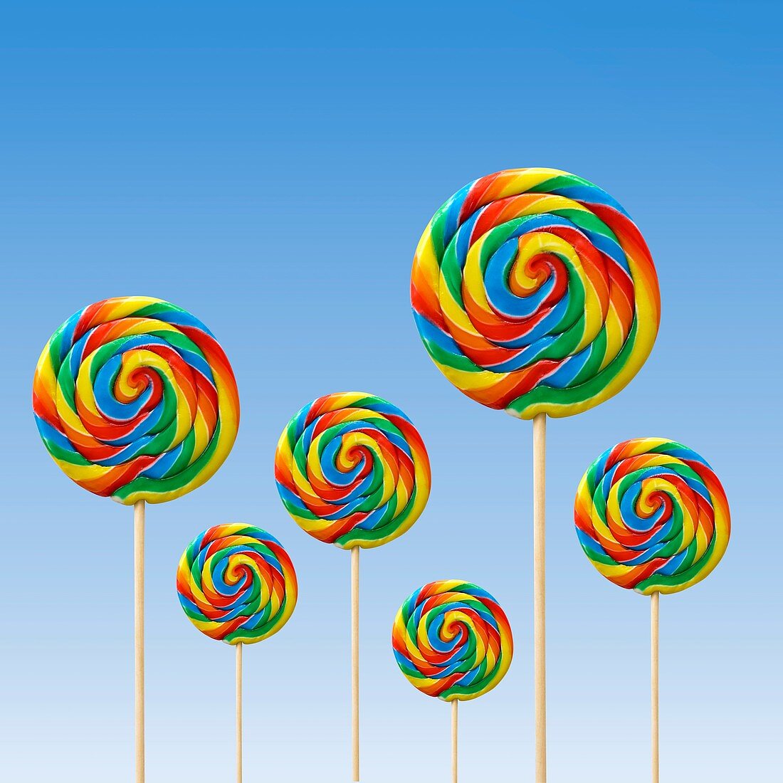 Bright coloured lollipops