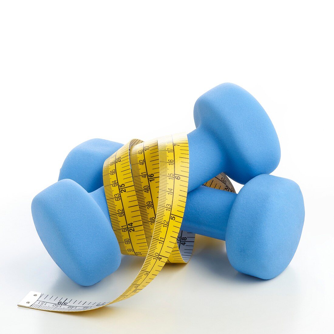 Dumbbells with tape measure