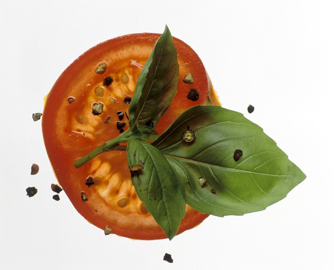 Tomato Slice; Basil