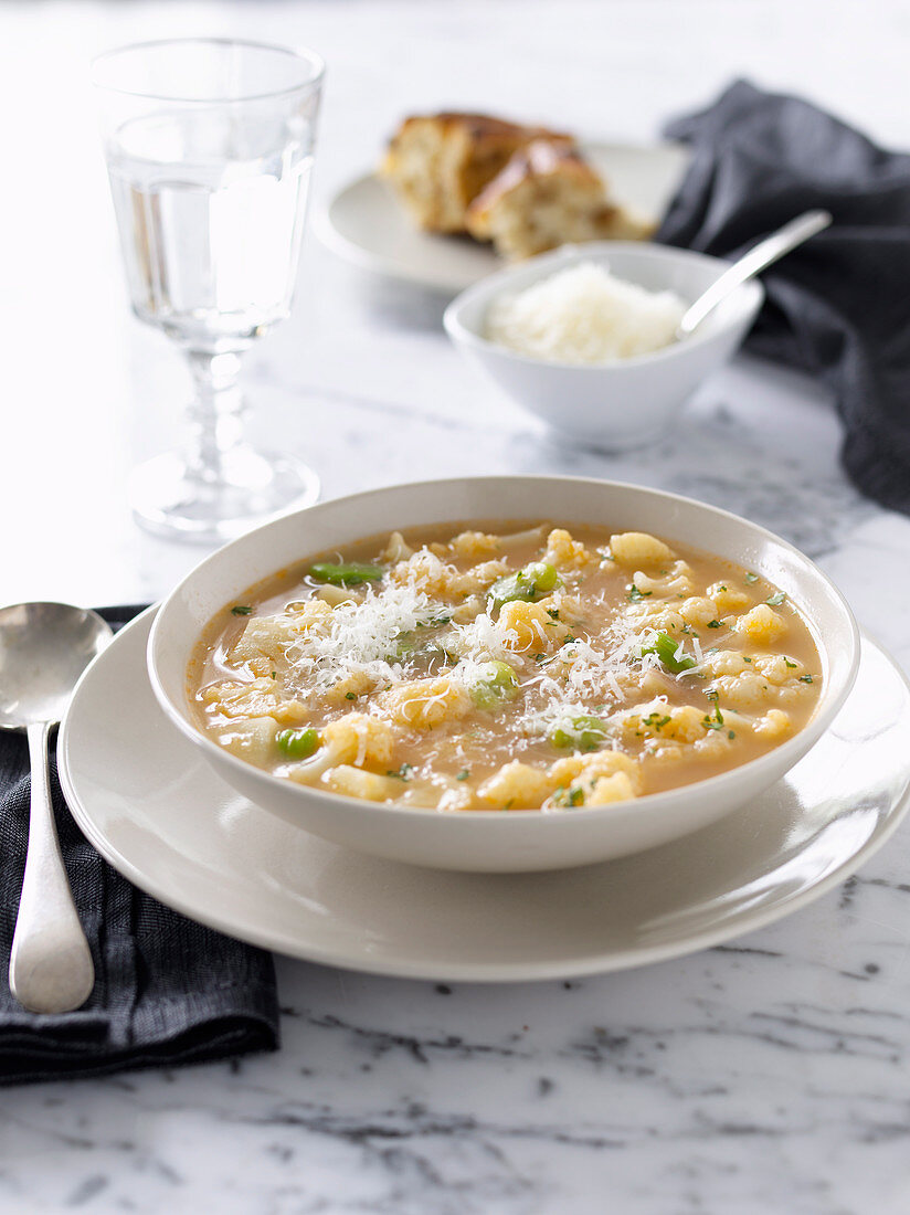 Traditional Cauliflower, Potato and Bean Soup