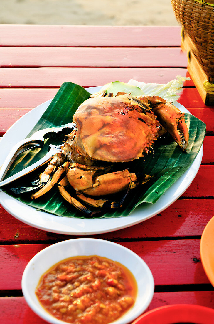 Indonesian BBQ crab with sambal Olek