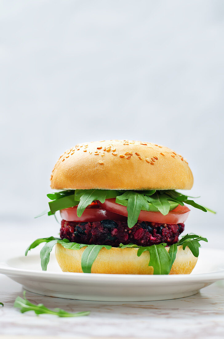 Black beans quinoa beet walnuts burger