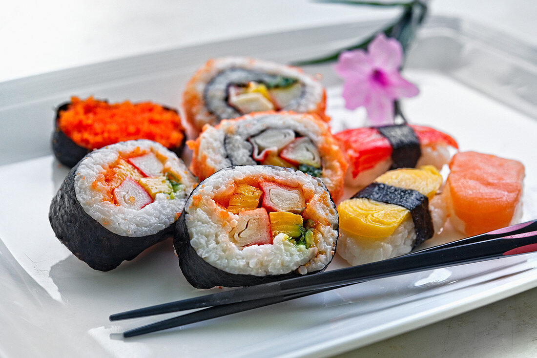 Assortment of makis and sushis
