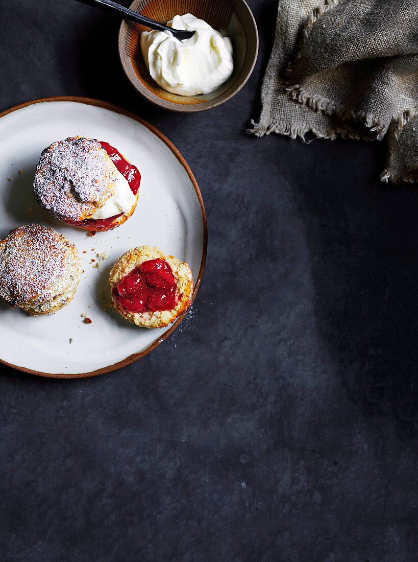 Strawberry, buckwheat and kefir scones