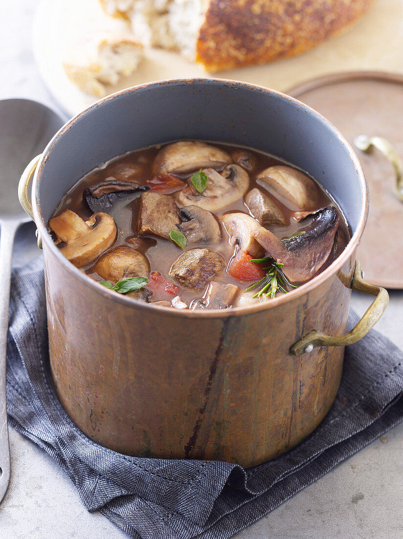 Beef and Mushrooms in Red Wine