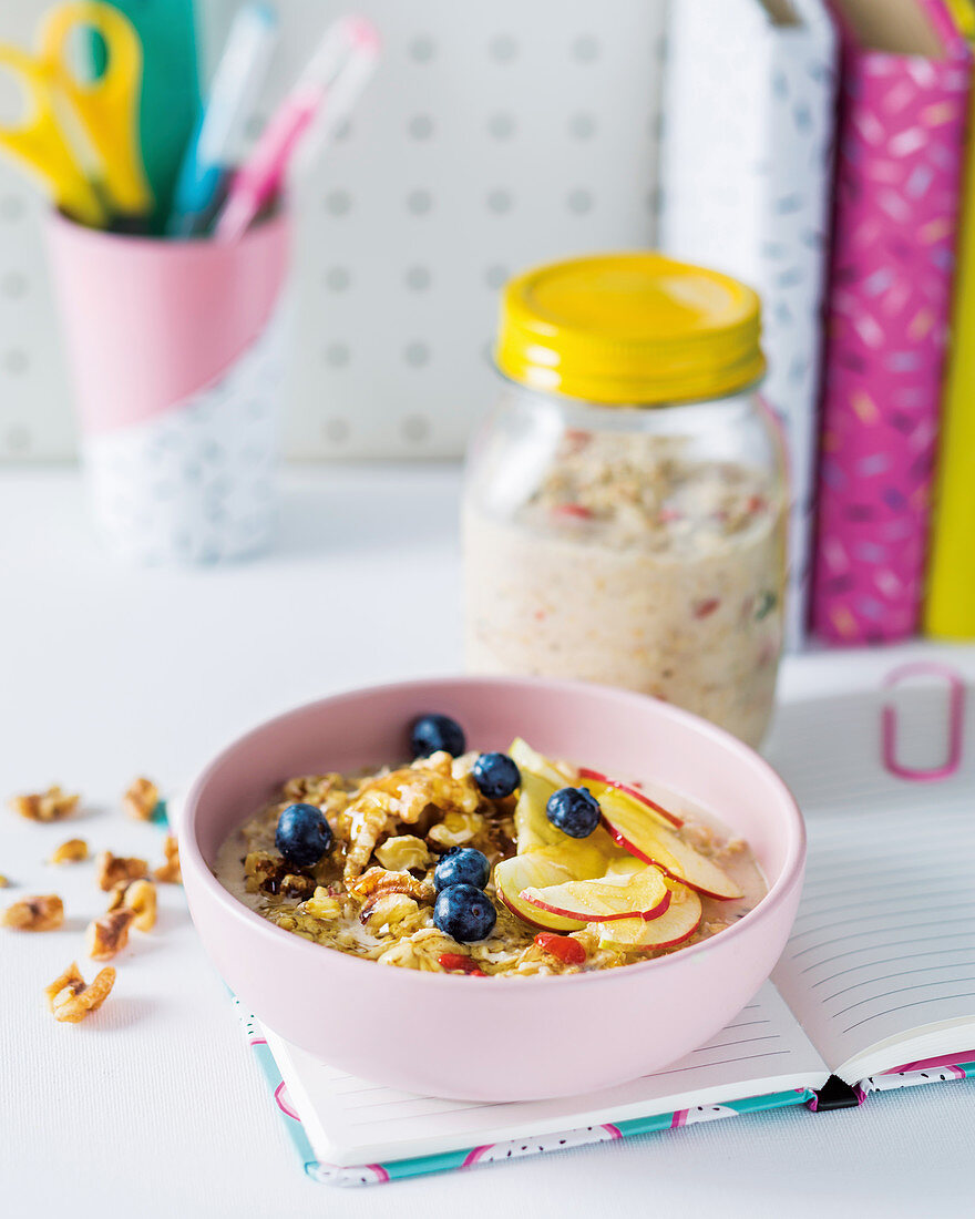 Bircher muesli with fruit and nuts