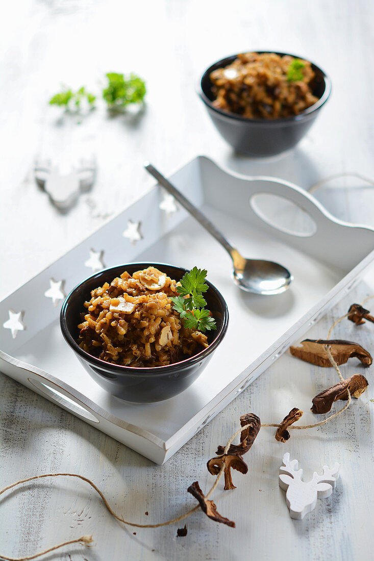 Risotto with dried mushrooms