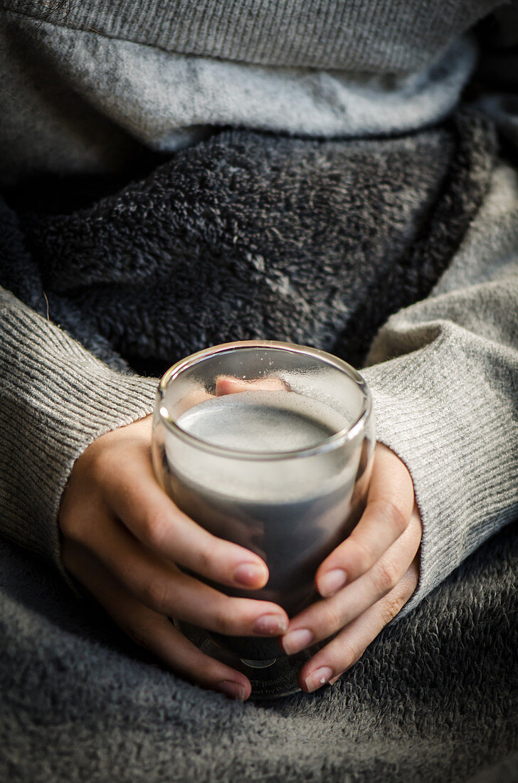 Activated charcoal latte