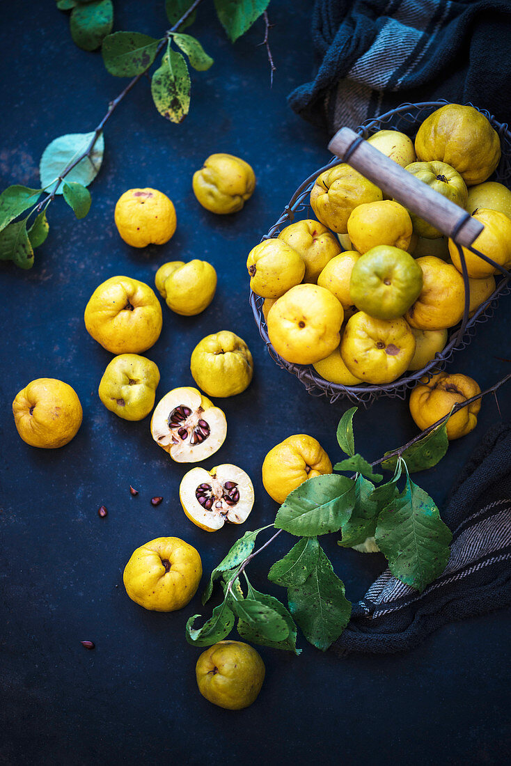 A basket of chaenomeles