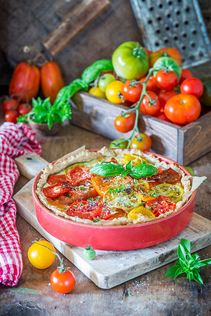 Tomatentarte mit Käse