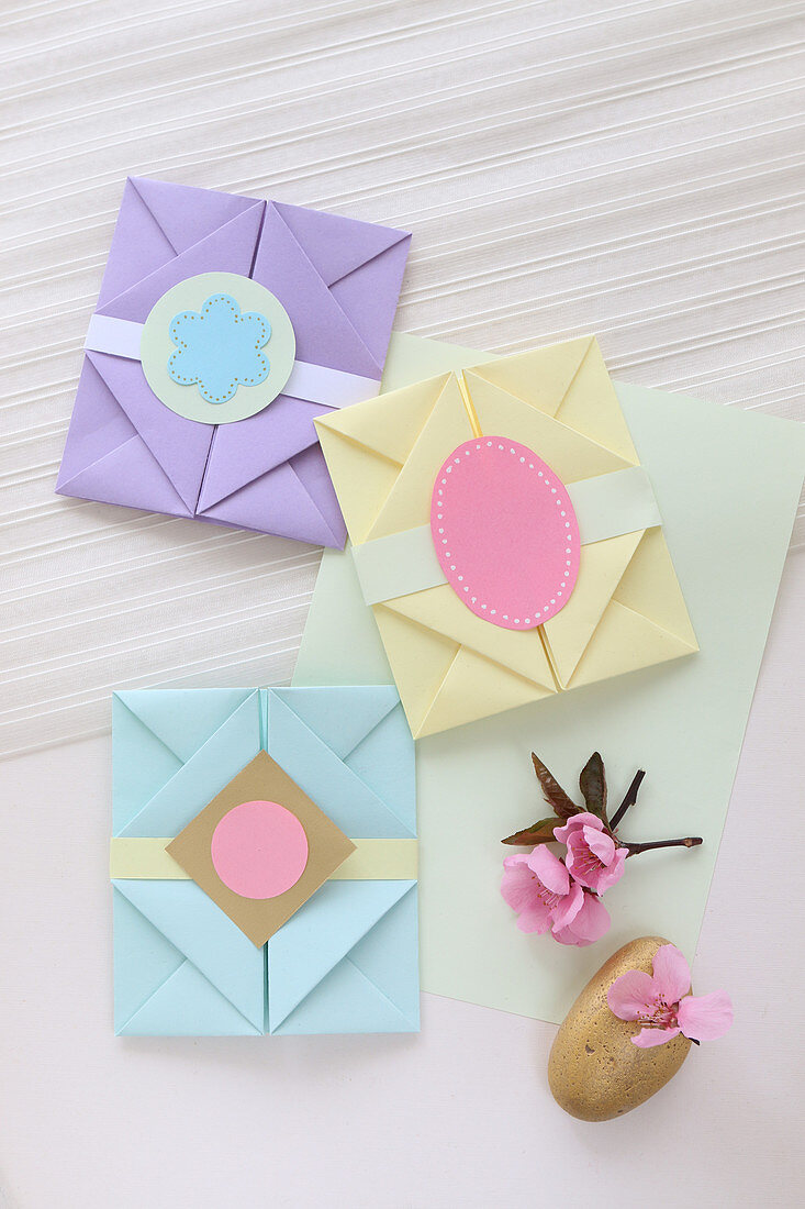 Origami envelopes and gift boxes