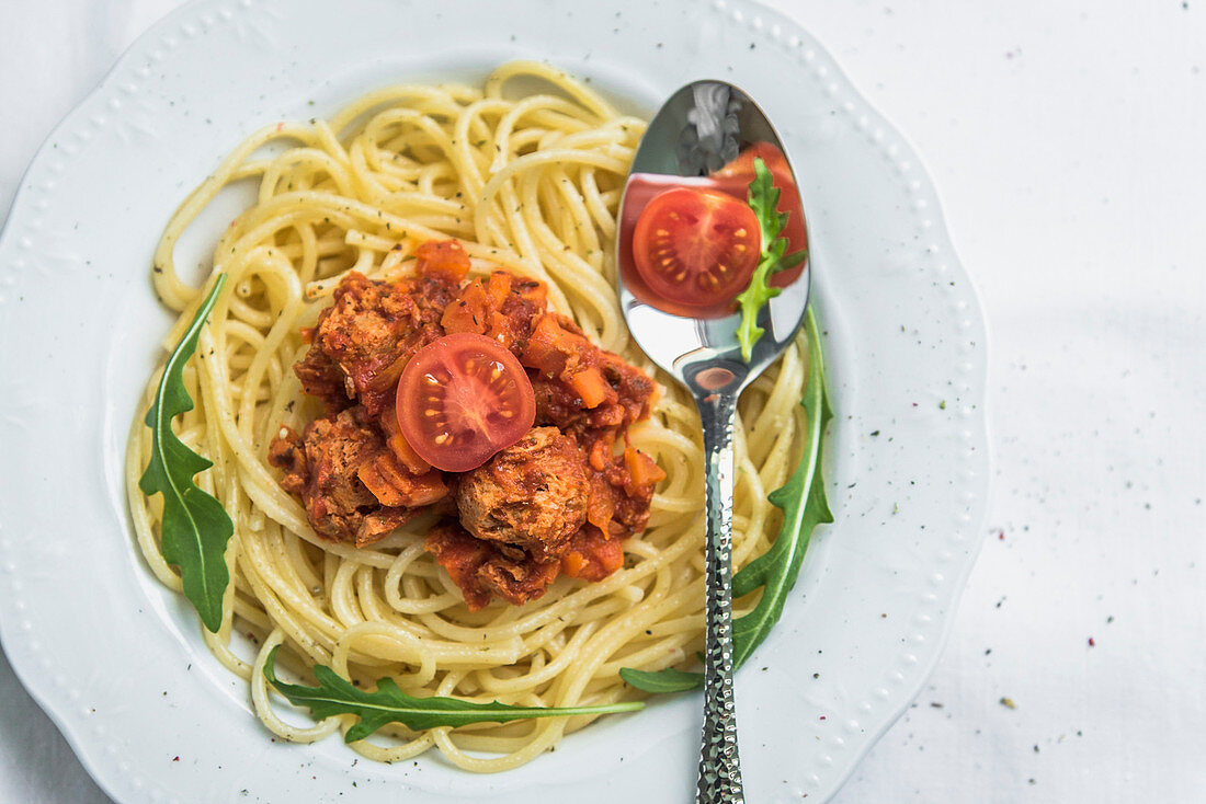 Vegane Spaghetti mit Tomaten