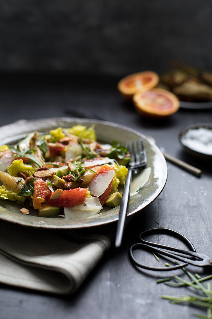 Jerusalem artichoke salad with oranges