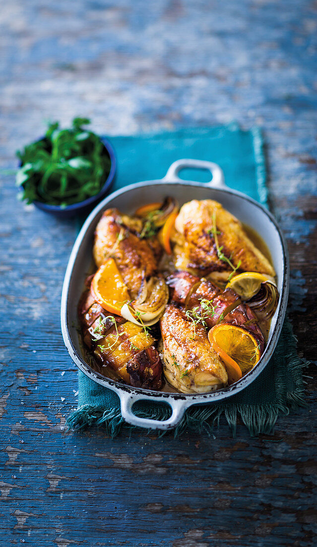 Citrus chicken and sweet potato bake