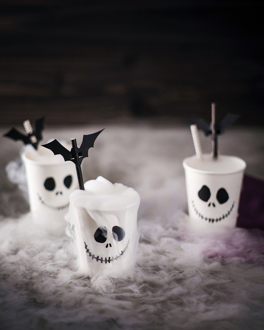 Jack skeleton cups and batty straws