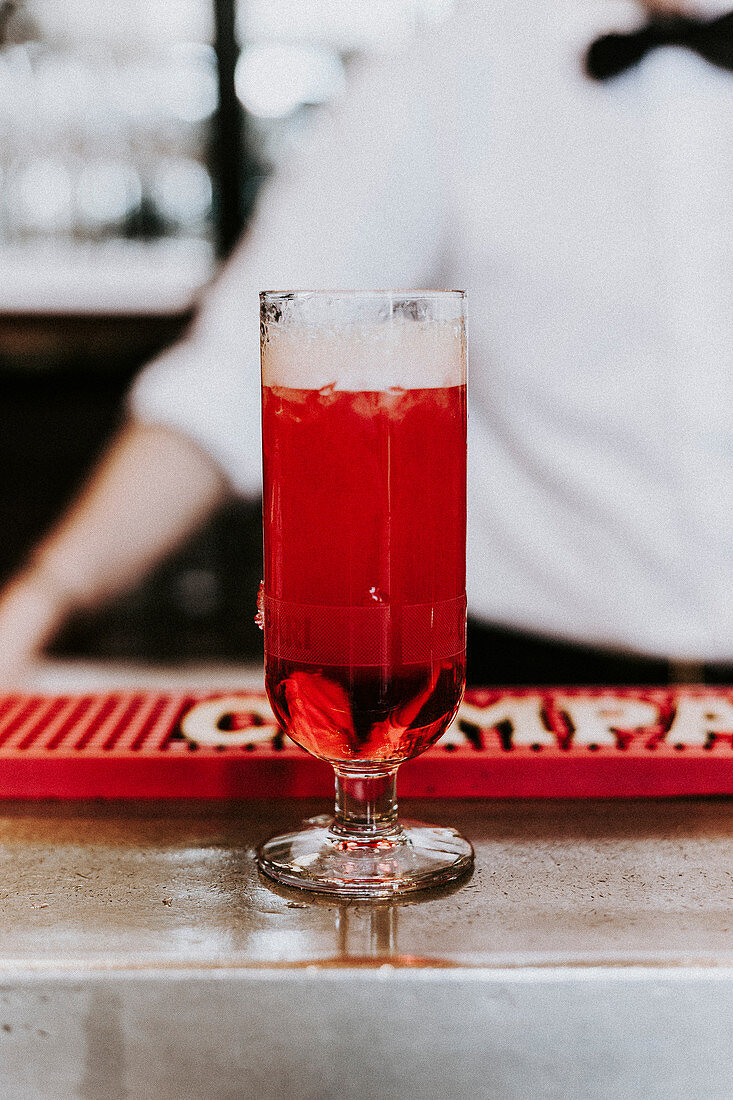 A drink in the Camparino in Galleria bar (Milan, Italy)