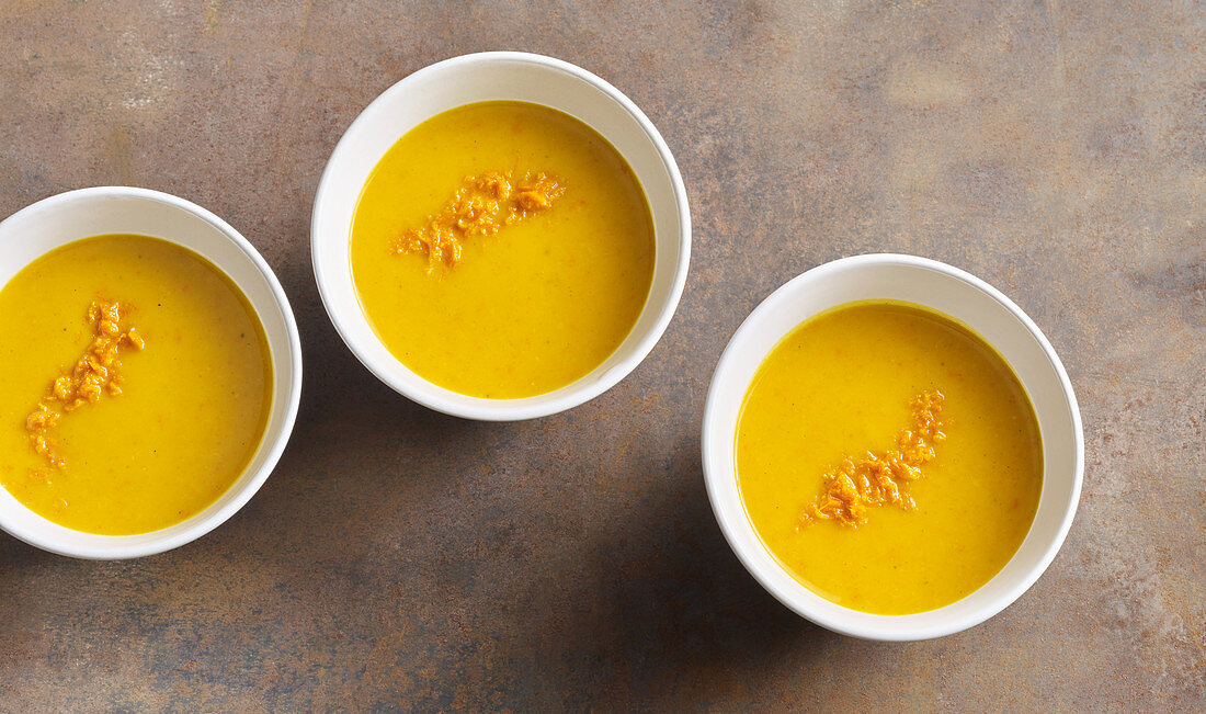 Cream of pumpkin soup with orange