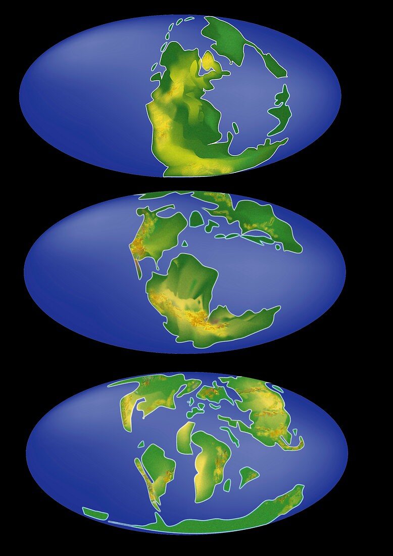 Movement of Earth's continents, illustration