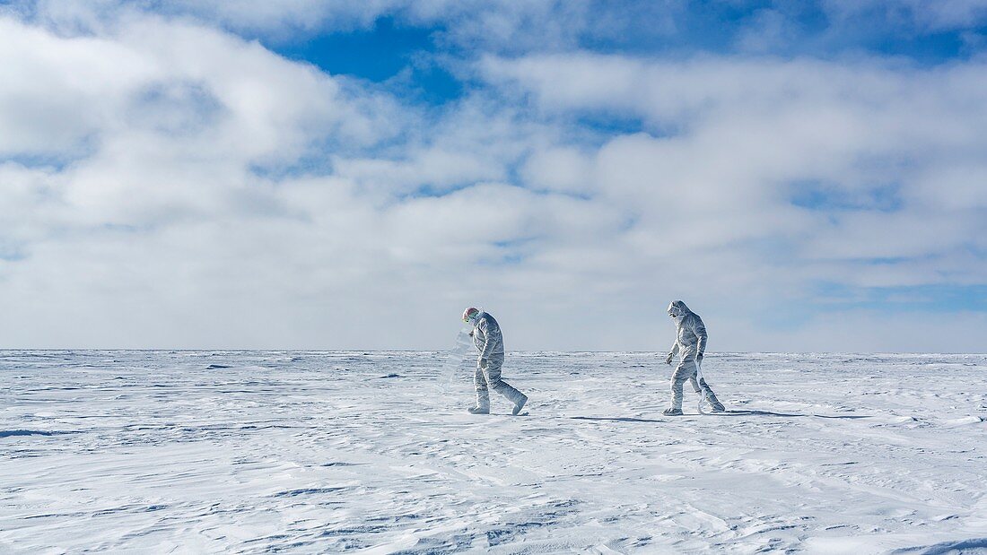 Scientific researchers in Antarctica