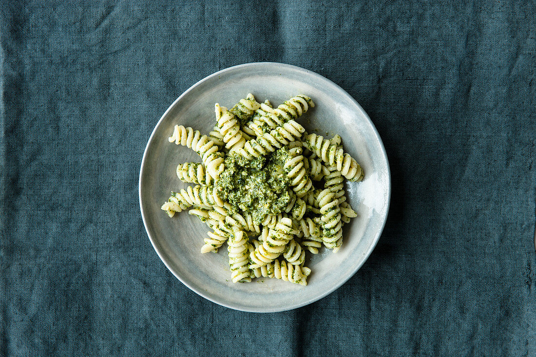 Fusilli with kale pesto