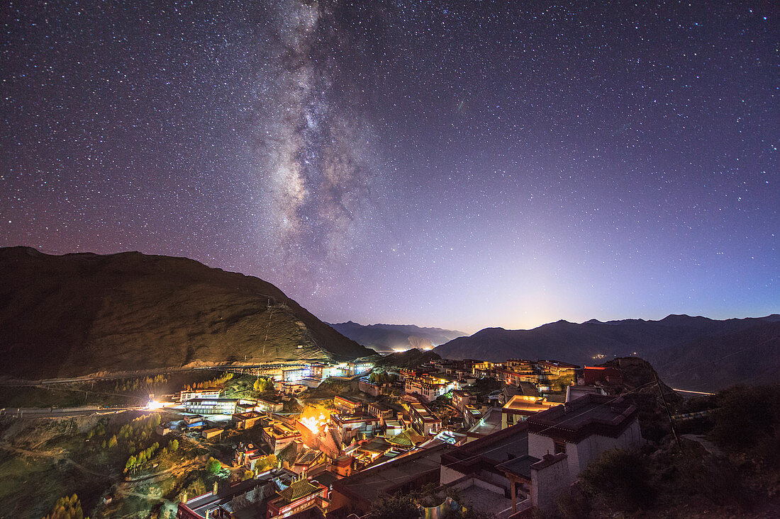 Milky Way over Ganden Monastery