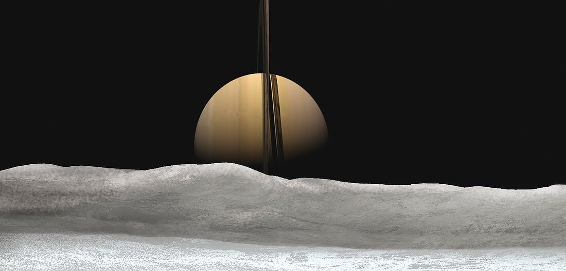 Saturn from Mimas, illustration