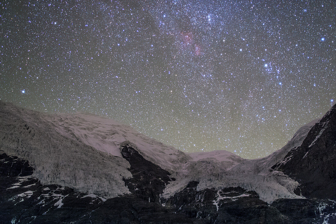 Stars above the Karuola Glacier at night