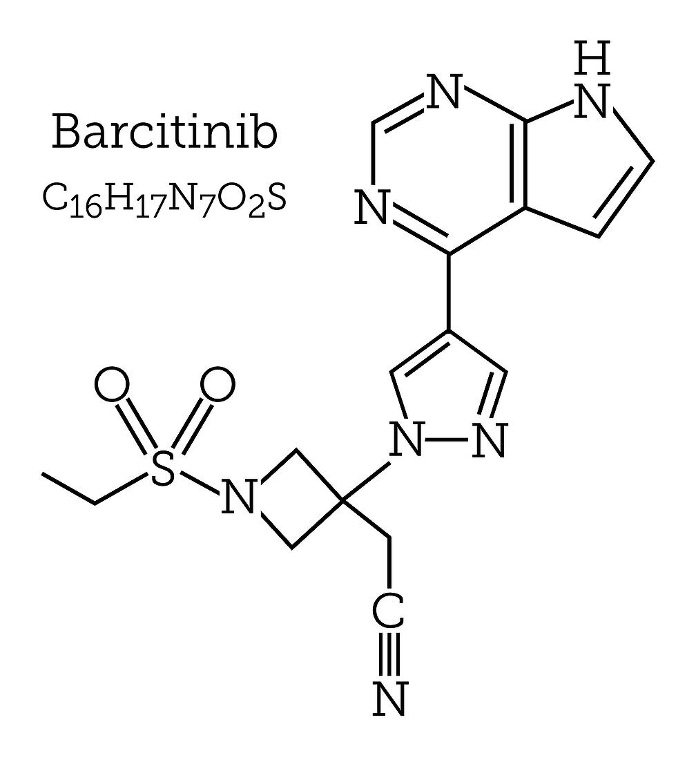 Molecular structure of baricitinib arthritis drug