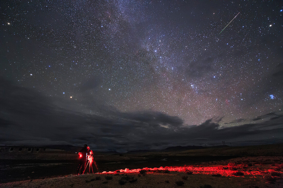 Perseid meteor over Tibet