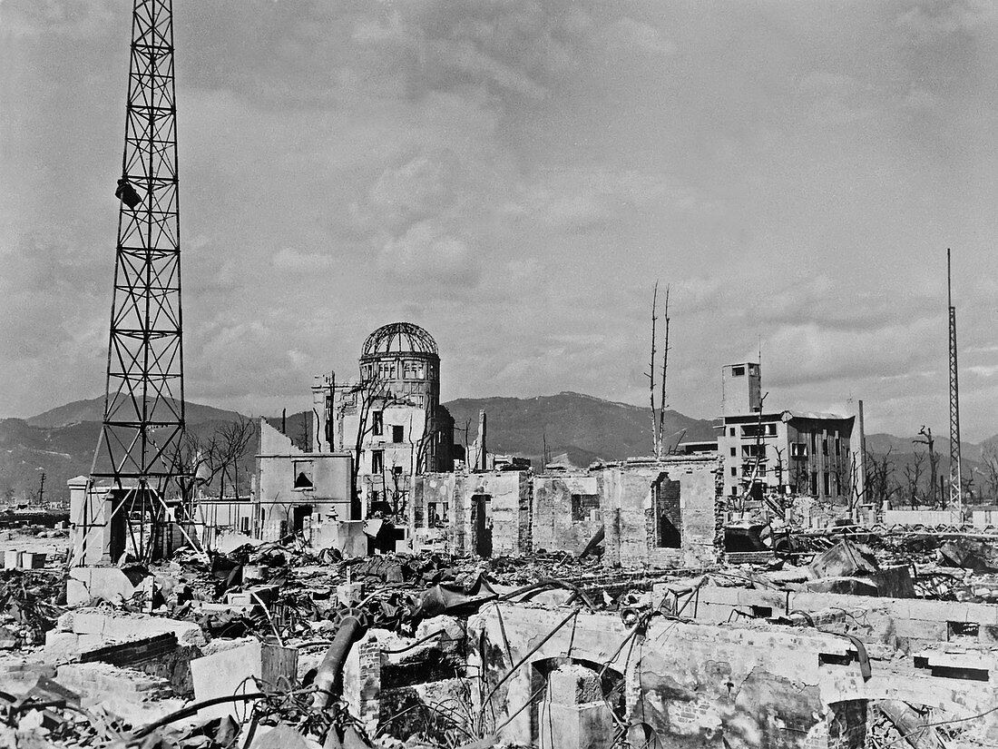 Atomic bomb destruction, Hiroshima, 1948