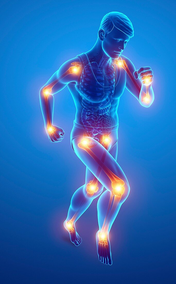 Man with joint pain, illustration