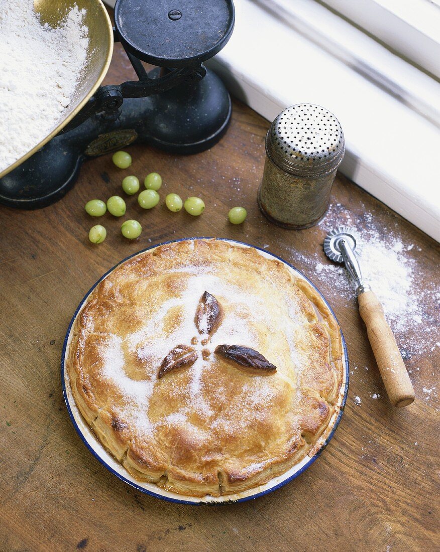 Irischer Stachelbeerpie (Gooseberry tart)