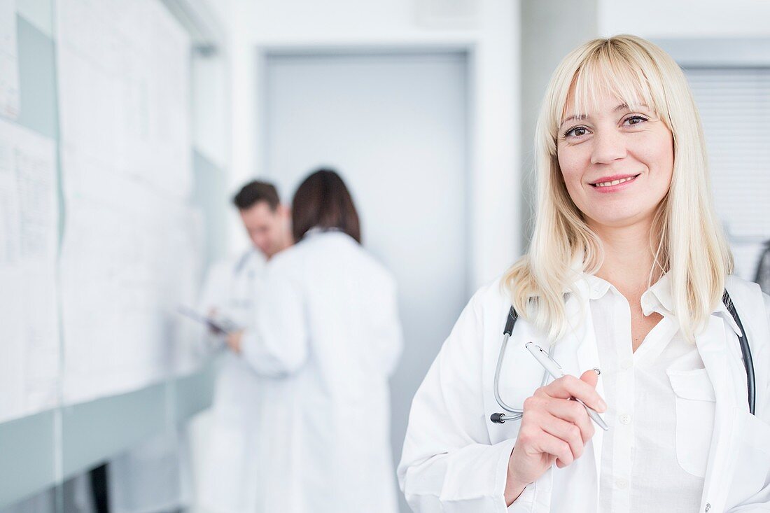 Doctor smiling towards camera