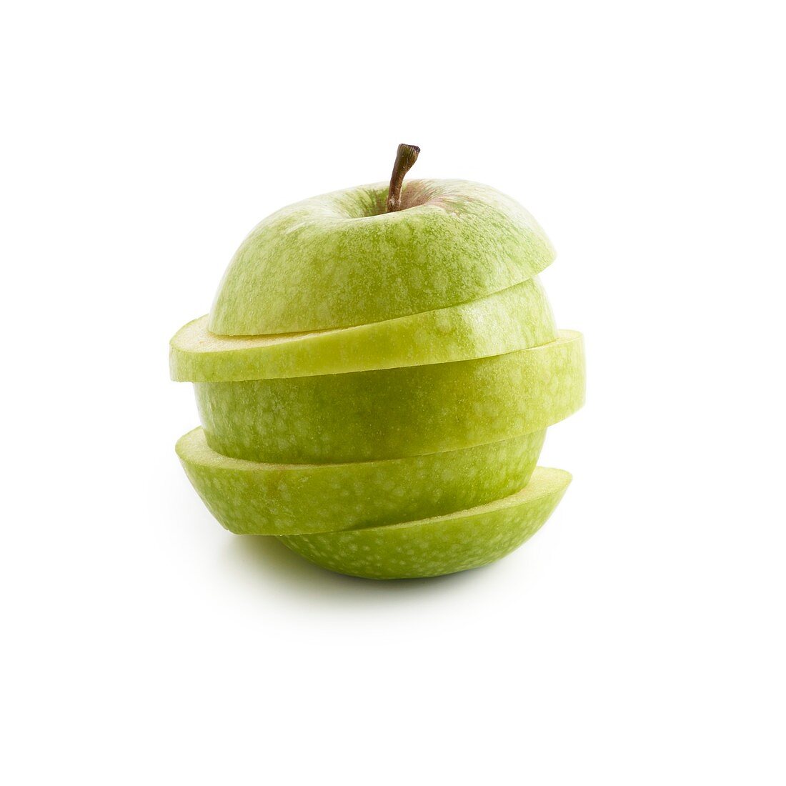 Sliced green apple