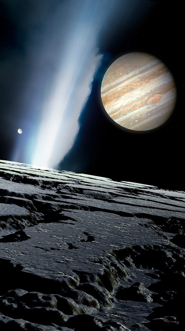 Jupiter seen from Europa, illustration