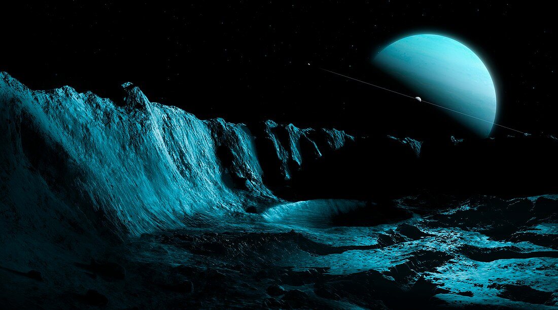 Uranus seen from Ariel, illustration