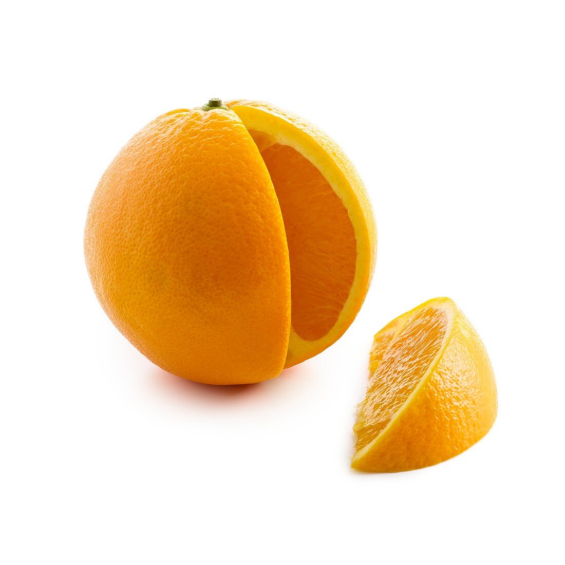 Orange segment cut from orange