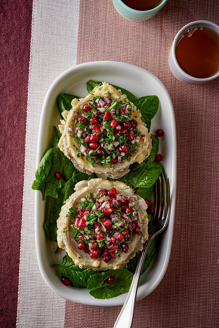 Artichoke hearts with pomegranate seeds