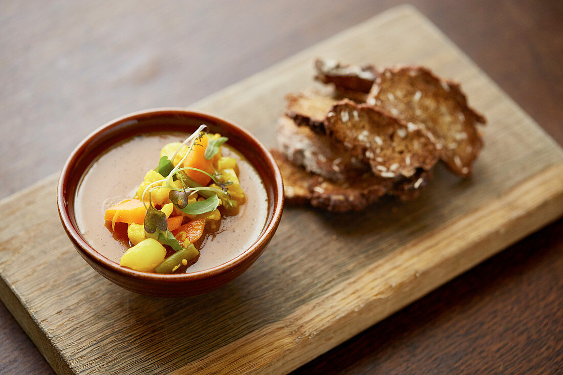 Pate with pickles and rye bread