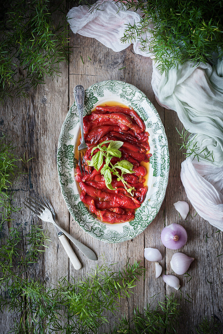 Marinated bell pepper